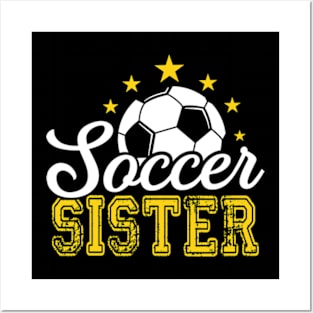 Soccer Sister Leopard Funny Soccer Sister Mothers Day Posters and Art